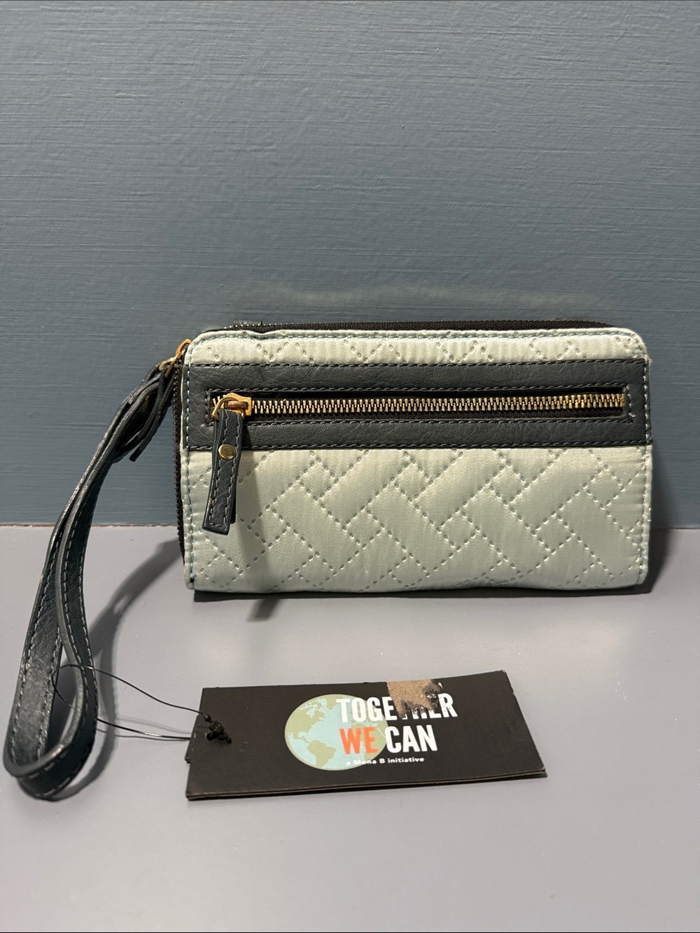 Mona B Convertible Wristlet Wallet and Crossbody Bag - Light and Dark Blue